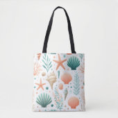 Coastal Shell Art Tote Bag (Voorkant)