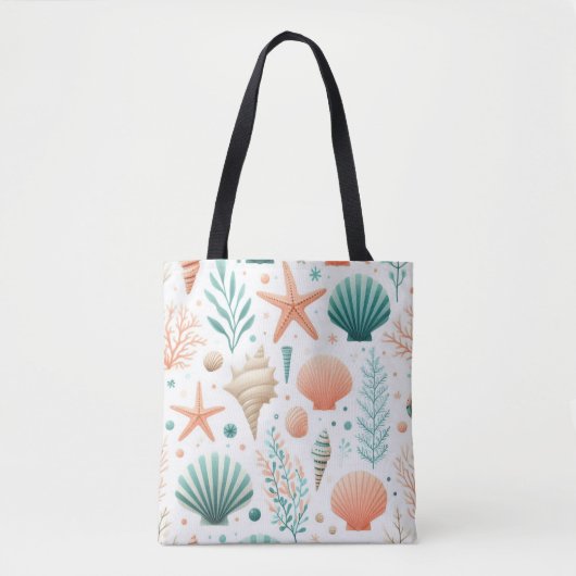 Coastal Shell Art Tote Bag (Voorkant)