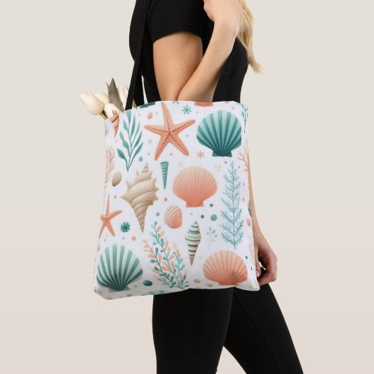 Coastal Shell Art Tote Bag (Dichtbij)