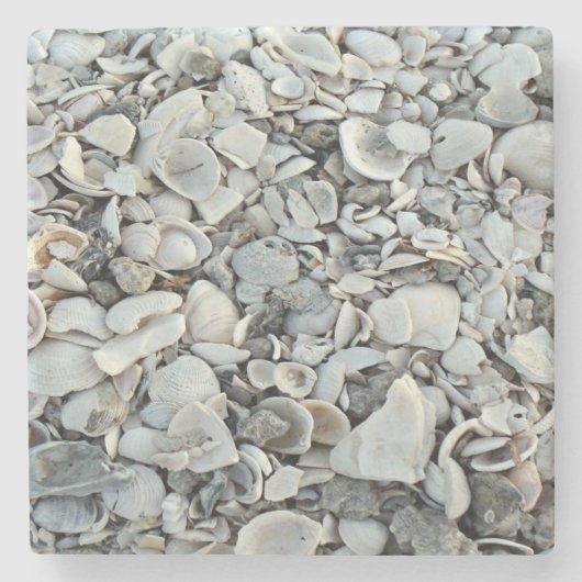 coastal Shell Natural Pattern Stenen Onderzetter (Voorkant)