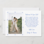 Coastal Shell Wedding Welcome Bag Card with Photo Bedankkaart (Voorkant)