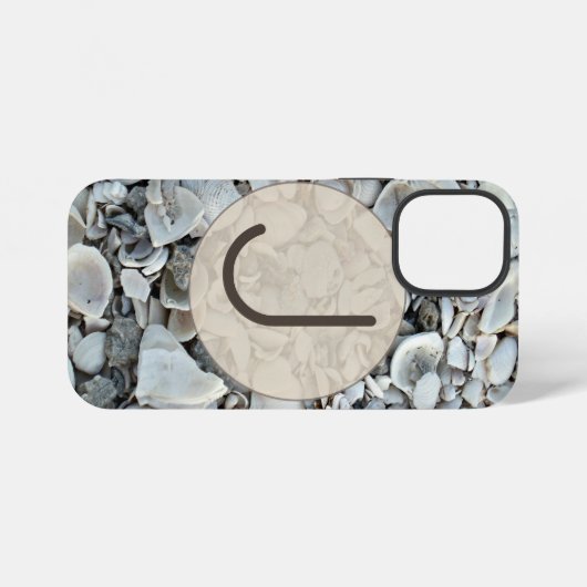 Coastal Shells Initial Case Art iPhone Hoesje (Achterkant horizontaal)
