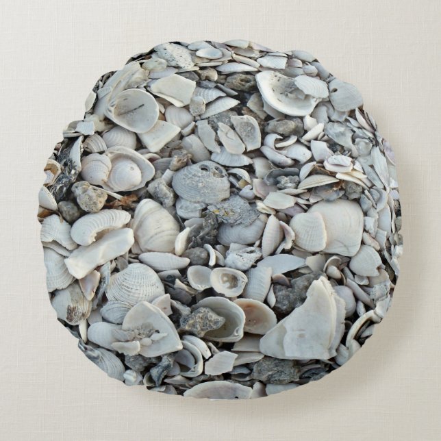 Coastal Shells Round Accent Rond Kussen (Voorkant)