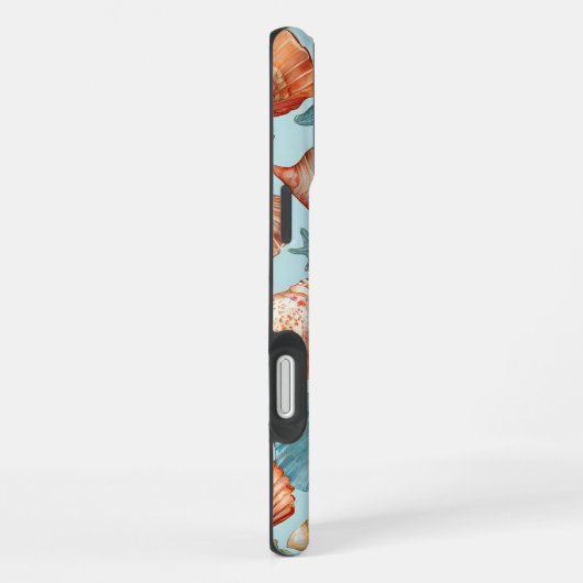 Coastal Shells & Starfish Patroon iPhone Hoesje (Rechterkant)
