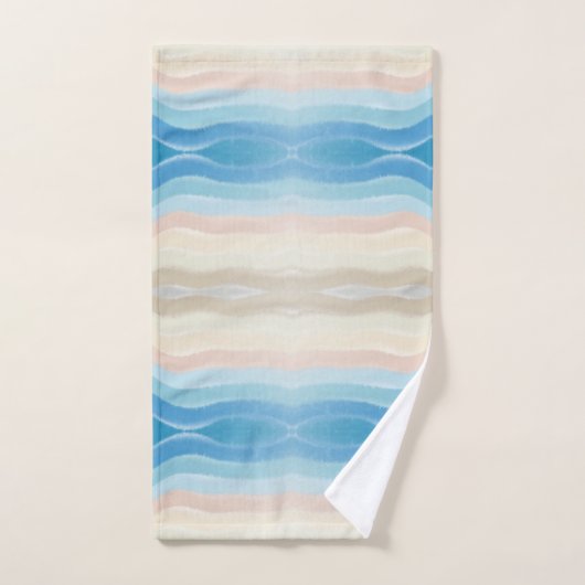 Coastal Shoreline Salty Wavy Repeteren Patroon Bad Handdoek (Handdoek)