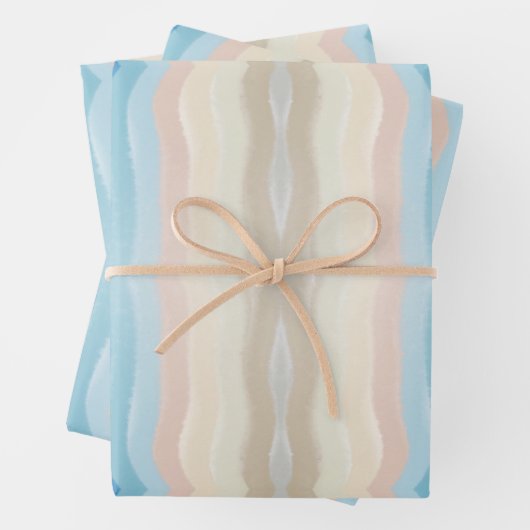 Coastal Shoreline Salty Wavy Repeteren Patroon Inpakpapier Vel (In situ)