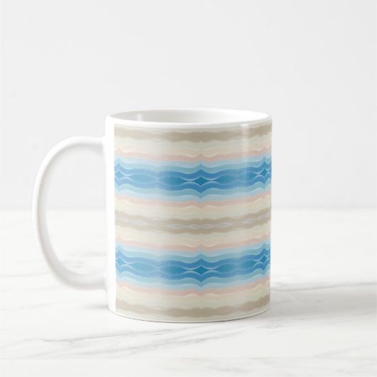 Coastal Shoreline Salty Wavy Repeteren Patroon Koffiemok (Links)