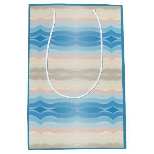 Coastal Shoreline Salty Wavy Repeteren Patroon Medium Cadeauzakje (Voorkant)