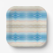 Coastal Shoreline Salty Wavy Repeteren Patroon Papieren Bordje (Voorkant)