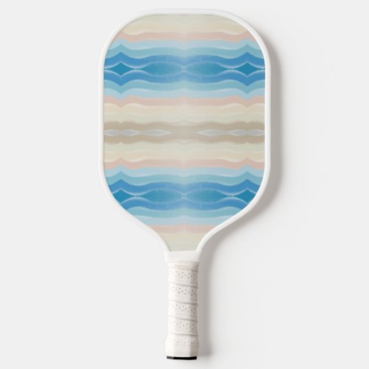 Coastal Shoreline Salty Wavy Repeteren Patroon Pickleball Paddle (Achterkant)