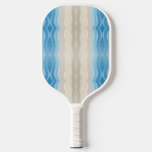 Coastal Shoreline Salty Wavy Repeteren Patroon Pickleball Paddle (Voorkant)