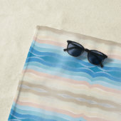 Coastal Shoreline Salty Wavy Repeteren Patroon Strandlaken (In situ)