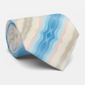 Coastal Shoreline Salty Wavy Repeteren Patroon Stropdas (Opgerold)