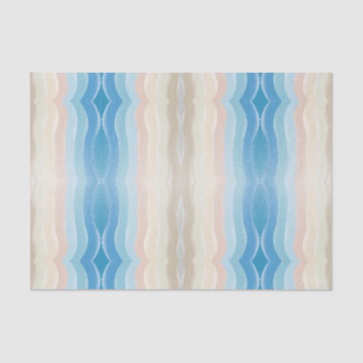 Coastal Shoreline Salty Wavy Repeteren Patroon Tissuepapier (Voorkant)