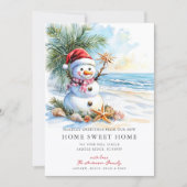 Coastal Snowman Home Sweet Home Card Aankondiging (Voorkant)