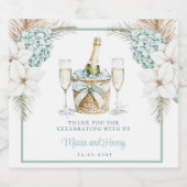 Coastal Sparking Wine Toast | Beach Wedding Sparkling Wijnetiket (Enkel label)