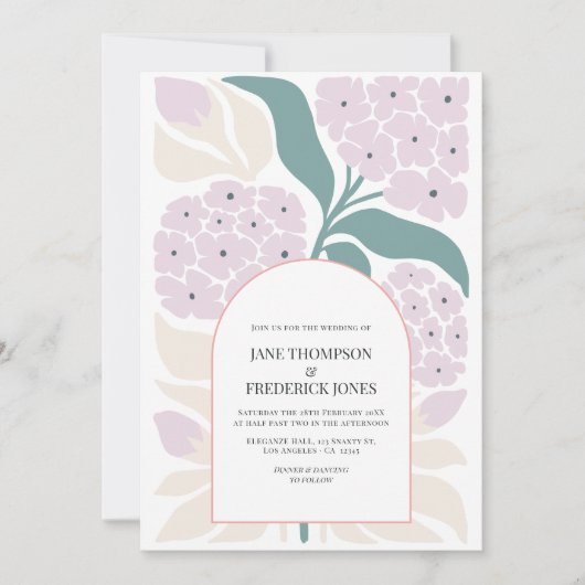 Coastal Spring Floral Modern Spring Wedding Kaart (Voorkant)