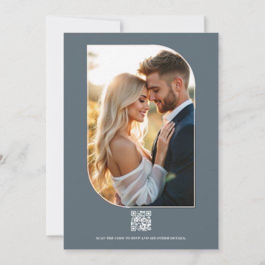 Coastal Spring Floral Modern Spring Wedding Kaart (Achterkant)