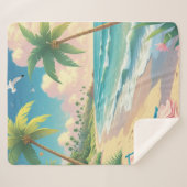 Coastal Spring Serenity - Gezellig Sherpa Deken (Voorkant (horizontaal))