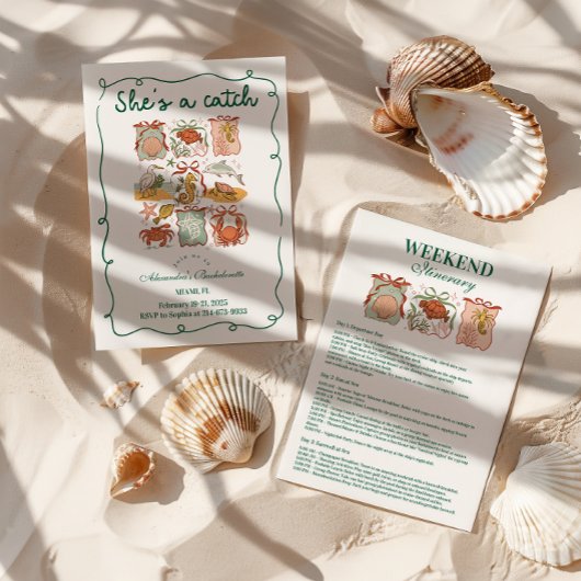 Coastal Stamps & Bows "She's a Catch" Kaart