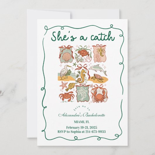 Coastal Stamps & Bows "She's a Catch" Kaart (Voorkant)