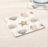 Coastal Starfish and Seashells Kartonnen Onderzetters (Schuin)