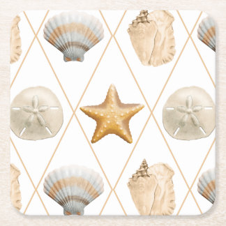 Coastal Starfish and Seashells Kartonnen Onderzetters