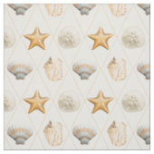 Coastal Starfish and Seashells Stof (Swatch)