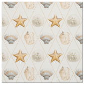 Coastal Starfish and Seashells Stof (Swatch)