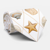 Coastal Starfish and Seashells Stropdas (Opgerold)