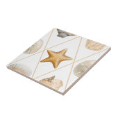 Coastal Starfish and Seashells Tegeltje (Zijkant)