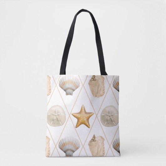 Coastal Starfish and Seashells Tote Bag (Voorkant)
