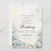 Coastal Starfish Beach Wedding Kaart (Voorkant)