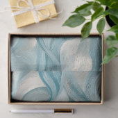 Coastal Starfish on Aqua Sand Waves Pattern (9) Tissuepapier (Geschenk)