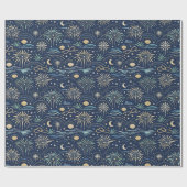 Coastal Starlight Fireworks Pattern Cadeaupapier (Vlak)