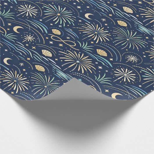 Coastal Starlight Fireworks Pattern Cadeaupapier (Hoek)