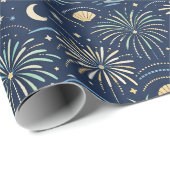 Coastal Starlight Fireworks Pattern Cadeaupapier (Rol Hoek)