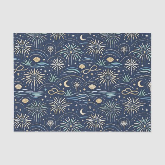 Coastal Starlight Fireworks Pattern Tissuepapier (Voorkant)