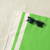 Coastal Stripe Beach Towel - Lime & Cream Strandlaken (In situ)