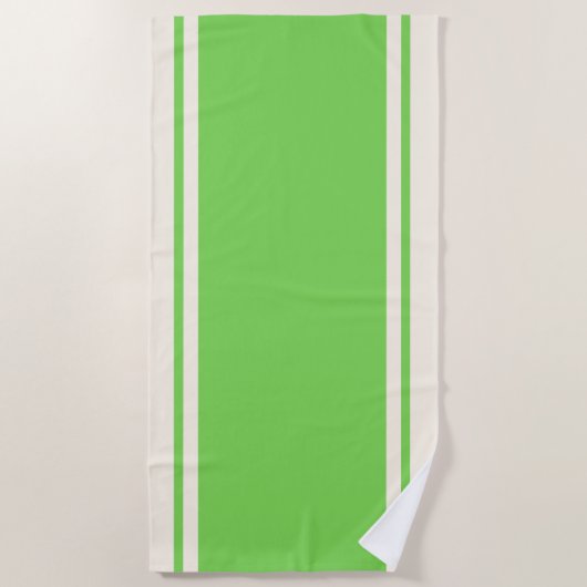 Coastal Stripe Beach Towel - Lime & Cream Strandlaken (Voorkant)