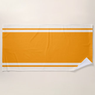 Coastal Stripe Beach Towel - Orange & Cream Strandlaken