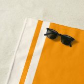 Coastal Stripe Beach Towel - Orange & Cream Strandlaken (In situ)