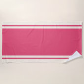 Coastal Stripe Beach Towel - Raspberry & Cream Strandlaken (Voorkant)