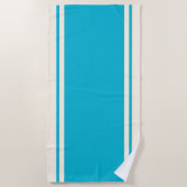 Coastal Stripe Beach Towel - Turquoise & Cream Strandlaken (Voorkant)