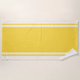 Coastal Stripe Beach Towel - Yellow & Cream Strandlaken