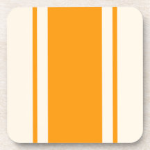 Coastal Stripe Coaster - Orange & Cream