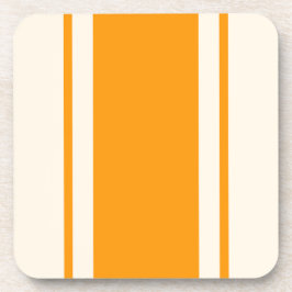 Coastal Stripe Coaster - Orange & Cream Bier Onderzetter