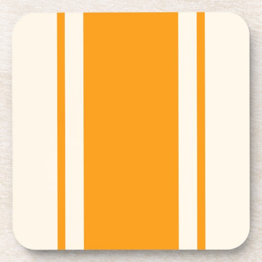 Coastal Stripe Coaster - Orange & Cream Bier Onderzetter (Voorkant)