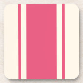 Coastal Stripe Coaster - Raspberry & Cream Bier Onderzetter (Voorkant)