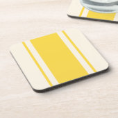 Coastal Stripe Coaster - Yellow & Cream Bier Onderzetter (Linkerzijde)
